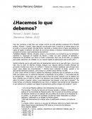 ¿Hacemos lo que debemos?