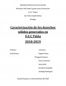 Caracterización de los desechos sólidos generados en U.E.C Palúa