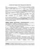 CONTRATO DE TRABAJO PARA TRABAJADOR DE DIRECCIÓN