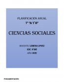 Planificación anual Ciencias Sociales 7 grado