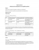 Influencia de la temperatura en el equilibrio químico