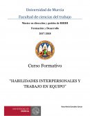 Habilidades interpersonales y trabajo en equipo