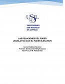 LAS RELACIONES DEL PODER LEGISLATIVO CON EL PODER EJECUTIVO