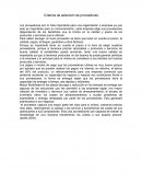 Criterios de selección de proveedores