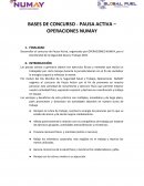 BASES DE CONCURSO - PAUSA ACTIVA – OPERACIONES NUMAY
