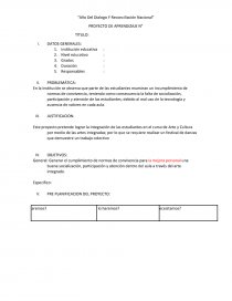 Proyecto de aprendizaje Arte y Cultura. Página 1