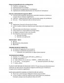 Etapas de planificación de contingencias