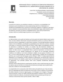 PROPIEDADES FÍSICAS Y QUIMICAS DE COMPUESTOS ORGANICOS E INORGANICOS EN EL LABORATORIO DE QUIMICA ORGANICA. Página 1