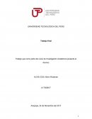Trabajo que como parte del curso de Investigación Académica presenta el Alumno