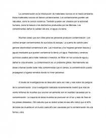 Ensayo sobre la contaminación. Página 1