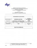 Programa general de Estadistica y Probabilidades en Unexpo, caracas Venezuela