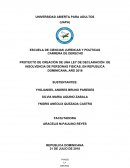 PROYECTO DE CREACIÓN DE UNA LEY DE DECLARACIÓN DE INSOLVENCIA DE PERSONAS FISICAS, EN REPUBLICA DOMINICANA, AÑO 2018