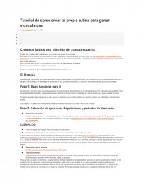 Tutorial de como crear tu propia rutina para ganar musculatura. Página 1
