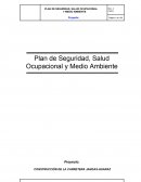 Plan de Seguridad, Salud Ocupacional y Medio Ambiente