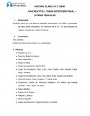 Historia clínica de Pancreatitis, Litiasis vesicular, Tumor retroperitoneal