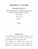 ONDAS Y CALOR LABORATORIO N° 1 “DEFORMACIÓN DE UN CUERPO ELÁSTICO POR ACCIÓN DE UNA FUERZA APLICADA”