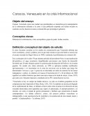 Caracas, Venezuela en la crisis informacional