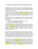 IMPORTANCIA DEL DESARROLLO DE HABILIDADES COMUNICATIVAS
