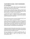 CALENTAMIENTO GLOBAL Y EFECTO INVERNADERO