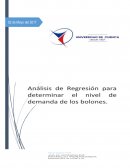 Análisis de regresión para determinar el nivel de la demanda de los bolones