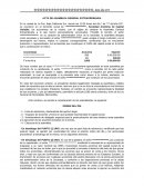 Acta de asamblea extraordinaria: Traspaso de acciones