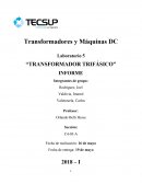 Laboratorio 5 “TRANSFORMADOR TRIFÁSICO” INFORME