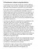 El fenomeno urbano arquitectonico