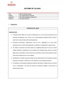 INFORME DE CALIDAD No conformidades de producción