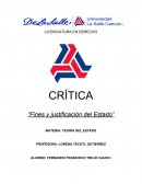 Fines y justificación del Estado