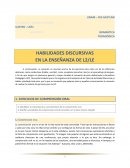 Habilidades discursivas en la enseñanza de LE