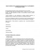 ENSAYO SOBRE ACTOS LINGÜÍSTICOS BASADO EN EL PLANTEAMIENTO DE FERNANDO FLORES