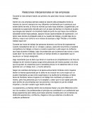 Relaciones interpersonales en las empresas