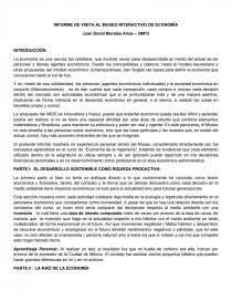 INFORME DE VISITA AL MUSEO INTERACTIVO DE ECONOMÍA. Página 1