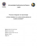 Ensayo ¿Como fortalecer los valores democraticos en la sociedad?