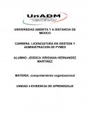 UNIDAD 4 EVIDENCIA DE APRENDIZAJE comportamiento organizacional