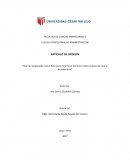 ARTÍCULO DE OPINIÓN “Qué tan preparado está el Perú para mejorar el Comercio Internacional de cara al bicentenario”