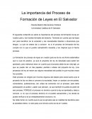 La importancia del Proceso de Formación de Leyes en El Salvador