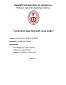 Herramienta case: Microsoft visual studio. Administración de base de datos