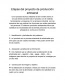 Etapas del proyecto de producción artesanal