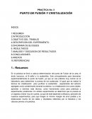 PRACTICA No. 3 PUNTO DE FUSIÓN Y CRISTALIZACIÓN