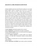 ANALISIS DE LA OBRA ORGANON DE ARISTOTELES