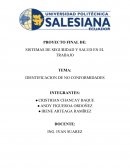 SEGURIDAD INDUSTRIAL. IDENTIFICACION DE NO CONFORMIDADES