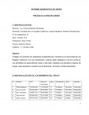 INFORME DIAGNOSTICO DE GRUPO “PELÍCULA LA VIDA EN JUEGO”