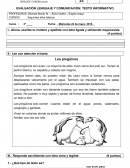EVALUACIÓN LENGUAJE Y COMUNICACIÓN: TEXTO INFORMATIVO