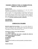 ESQUEMA LITÚRGICO PARA LA CELEBRACIÓN DEL Martes 21 de mayo de 2019