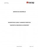 DESCRIPTOR DE CURSO Y UNIDADES TEMÁTICAS “ASISTENTE EN MECÁNICA AUTOMOTRIZ”