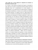 ¿Cree Usted que el Plan Nacional de Desarrollo del Ecuador ha funcionado?