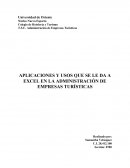 Aplicaciones y funciones de Excel en ela Administración Empresas Turísticas
