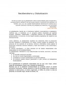 Neoliberalismo y Globalización