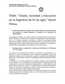 Estado, sociedad y educación en la Argentina de fin de siglo. Daniel Filmus